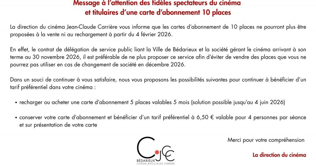 actualité INFORMATIONS CARTE ABONNEMENT